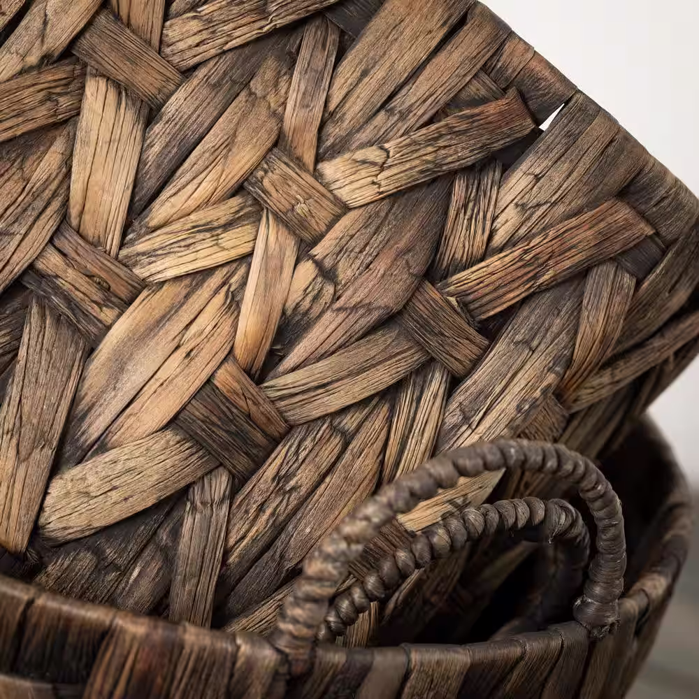 SULLIVANS 10.75 in., 13.25 in. and 14.75 in. Dark Brown Woven Basket - Set of 3