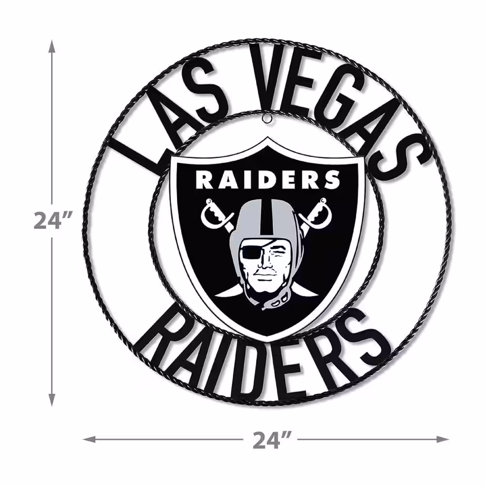 IMPERIAL Las Vegas Raiders Team Logo 24 in. Wrought Iron Decorative Sign