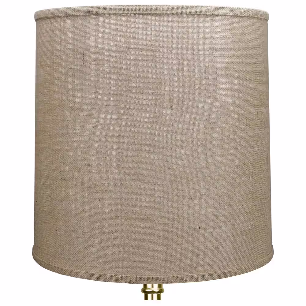 FenchelShades.com 14 in. Top Diameter x 15 in. Bottom Diameter x 15 in. Slant Burlap Natural Empire Lamp Shade