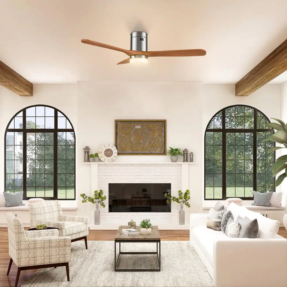 CARRO Striver 52 in. Dimmable LED Indoor/Outdoor Nickel Smart Ceiling Fan with Light and Remote, Works with Alexa/Google Home