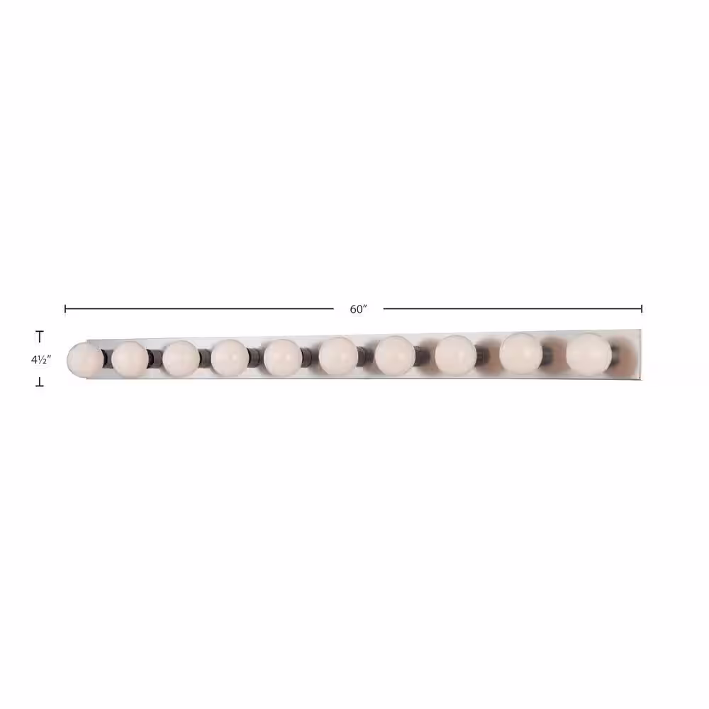 Volume Lighting 10-Light Brushed Nickel Bath or Vanity Light