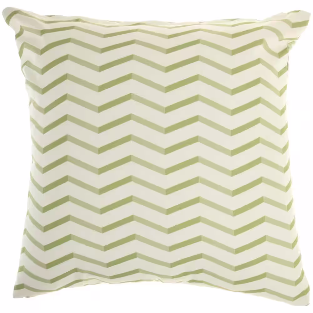Mina Victory Green Floral 18 in. x 18 in. Indoor/Outdoor Throw Pillow