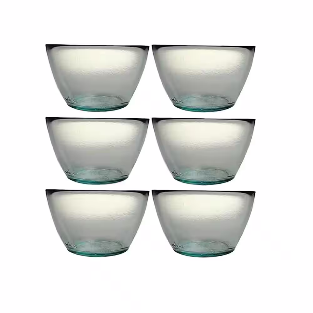 None French Home 24 fl. oz. Clear Vintage Recycled Glass Soup Bowl (Set of 6)