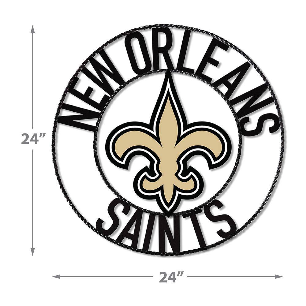IMPERIAL New Orleans Saints Team Logo 24 in. Wrought Iron Decorative Sign