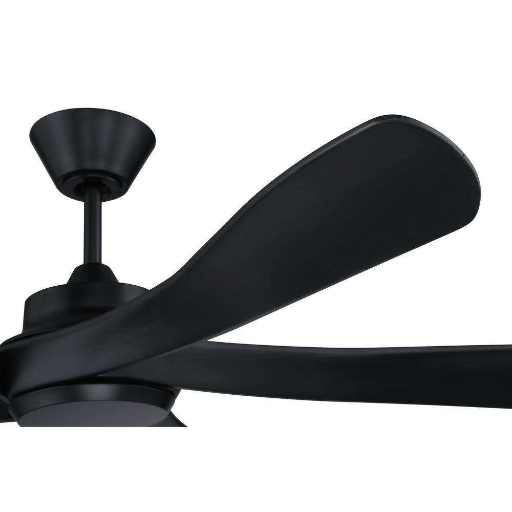 CRAFTMADE Captivate 52 in. Dual Mount Indoor/Outdoor 6-Speed Motor Flat Black Finish Ceiling Fan with Remote/Wall Control Included