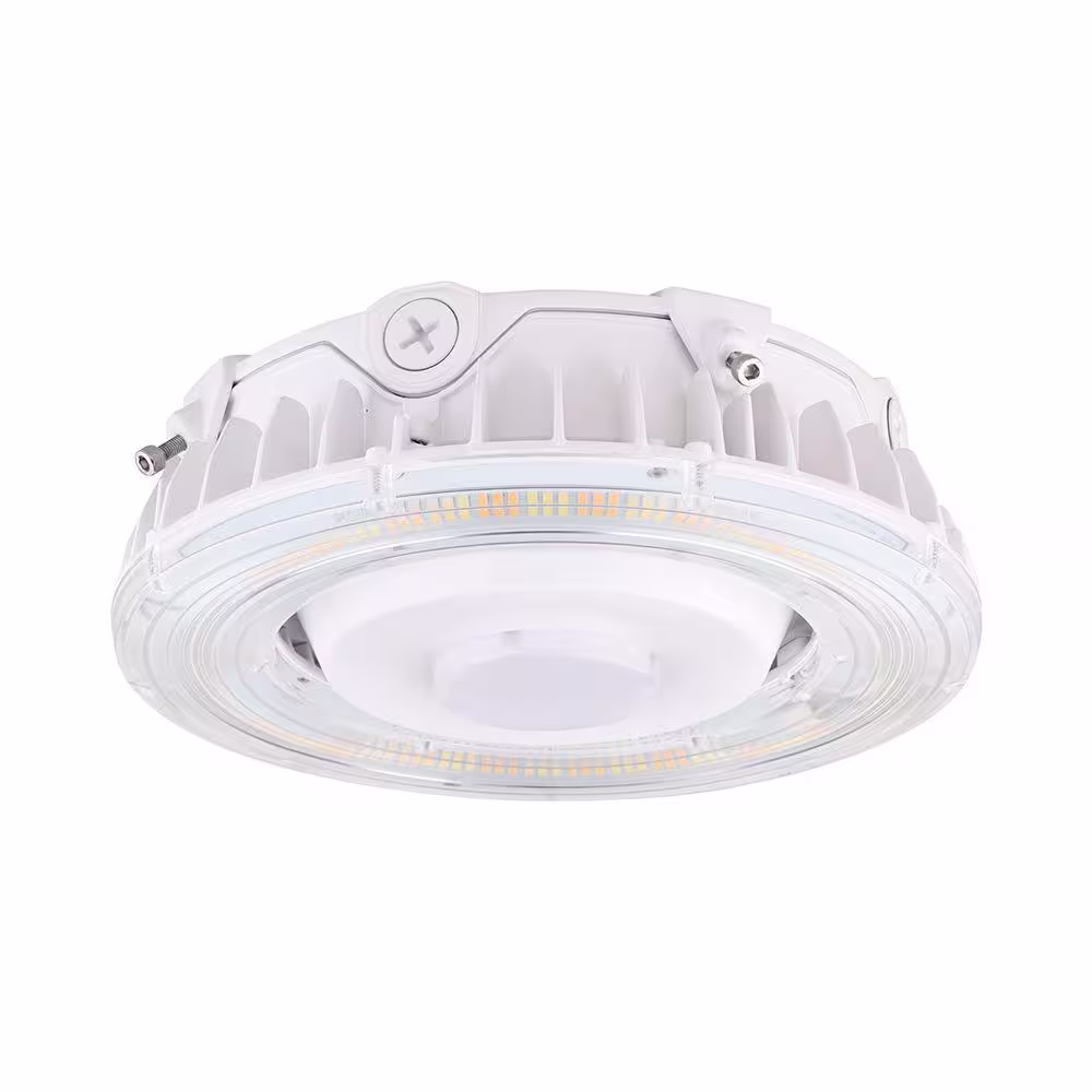 Euri Lighting 500-Watt Equivalent Integrated LED Weather Resistant White Canopy Light, 5000K