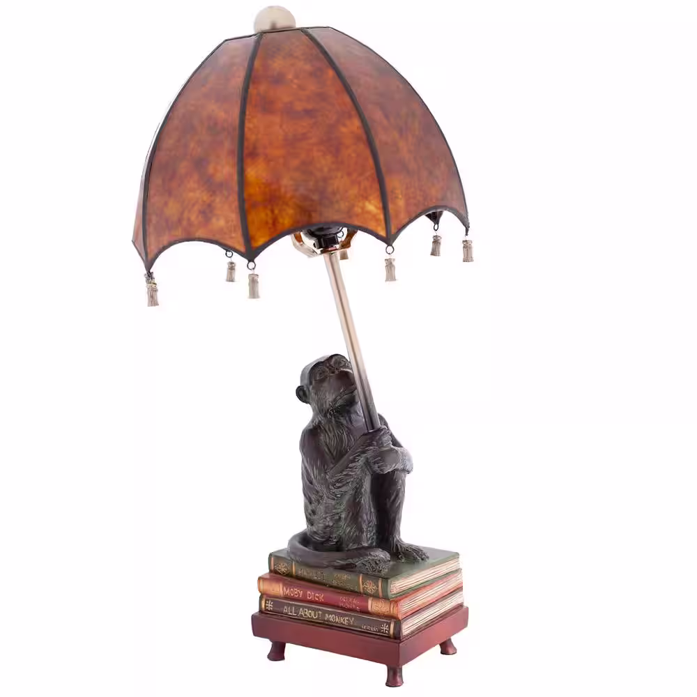 River of Goods 21.75 in. Monkey Base Amber Lamp