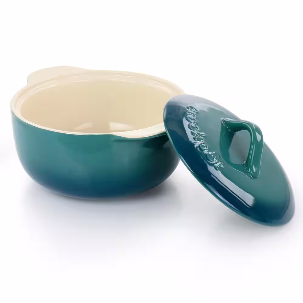 Crock-Pot Artisan 2.3 qt. Gradient Teal Round Stoneware Casserole with Lid