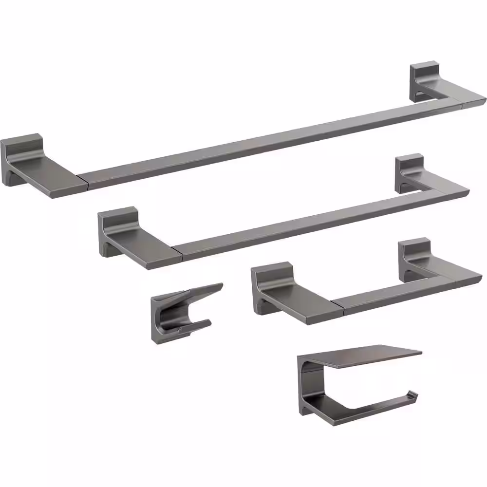 Delta Pivotal Pivoting Toilet Paper Holder in Black Stainless