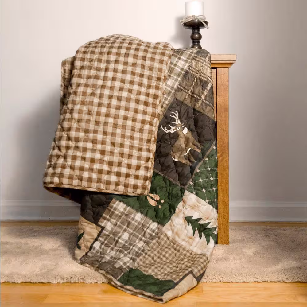 DONNA SHARP Green Forest Green Microfiber Throw Blanket
