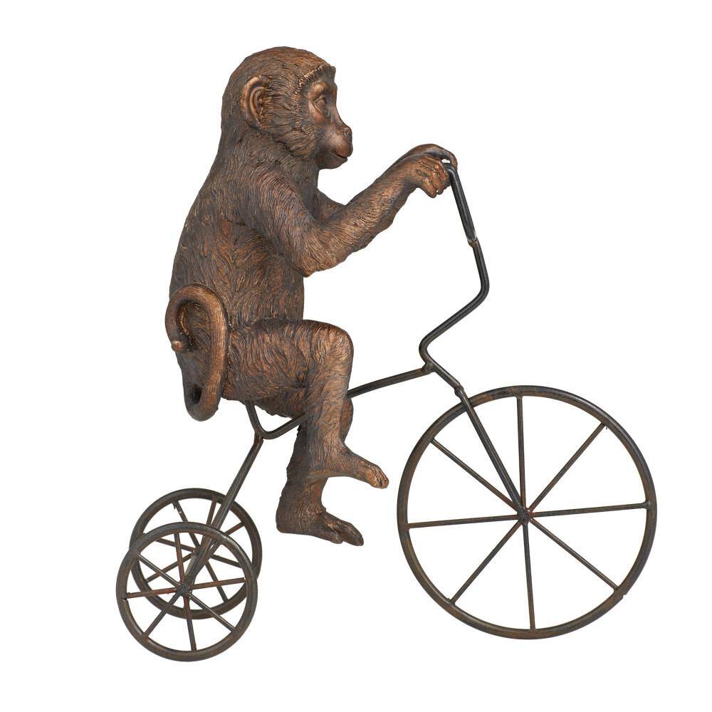 Litton Lane Bronze Polystone Monkey Sculpture