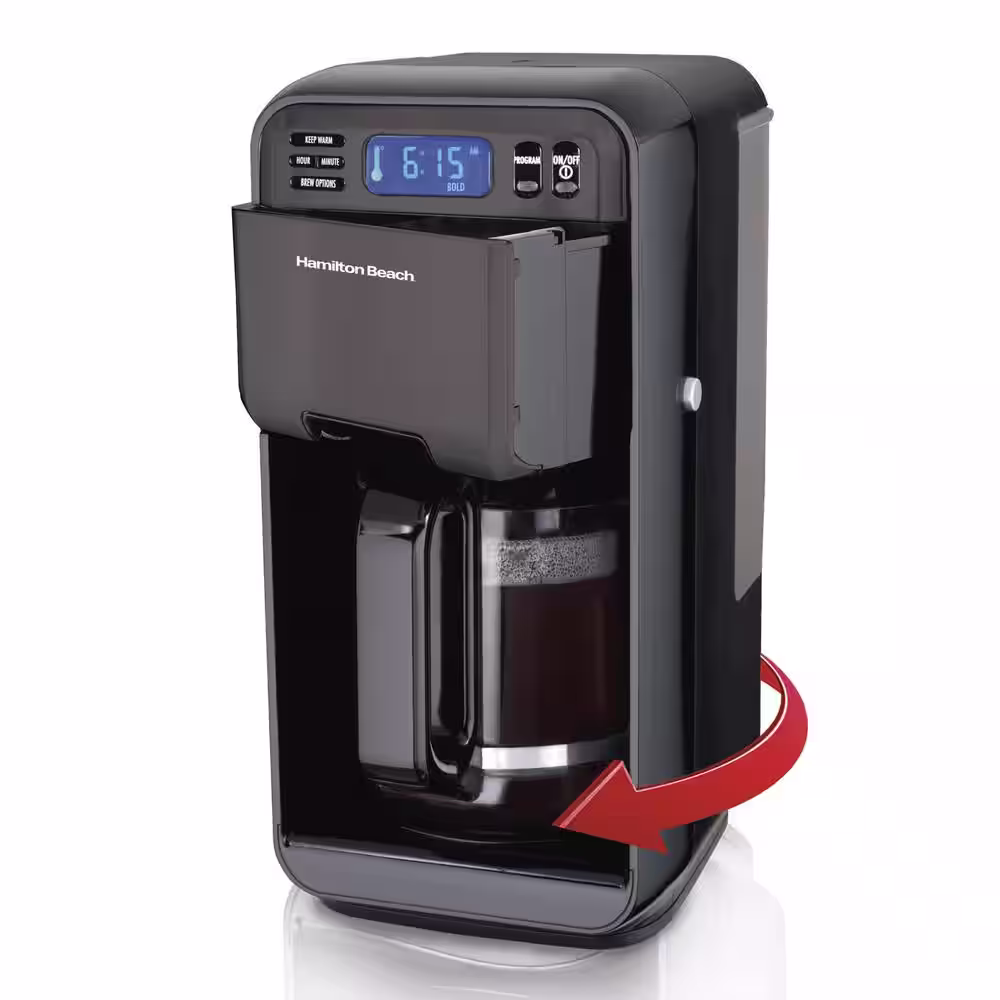 Hamilton Beach Elite 12 Cup Programmable Coffee Maker in Black Stainless Steel