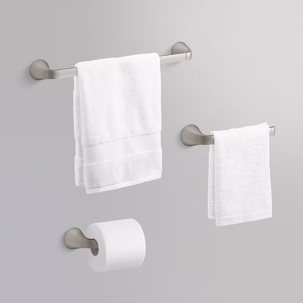 KOHLER Cursiva 3-Piece Bath Hardware Set in Vibrant Brushed Nickel