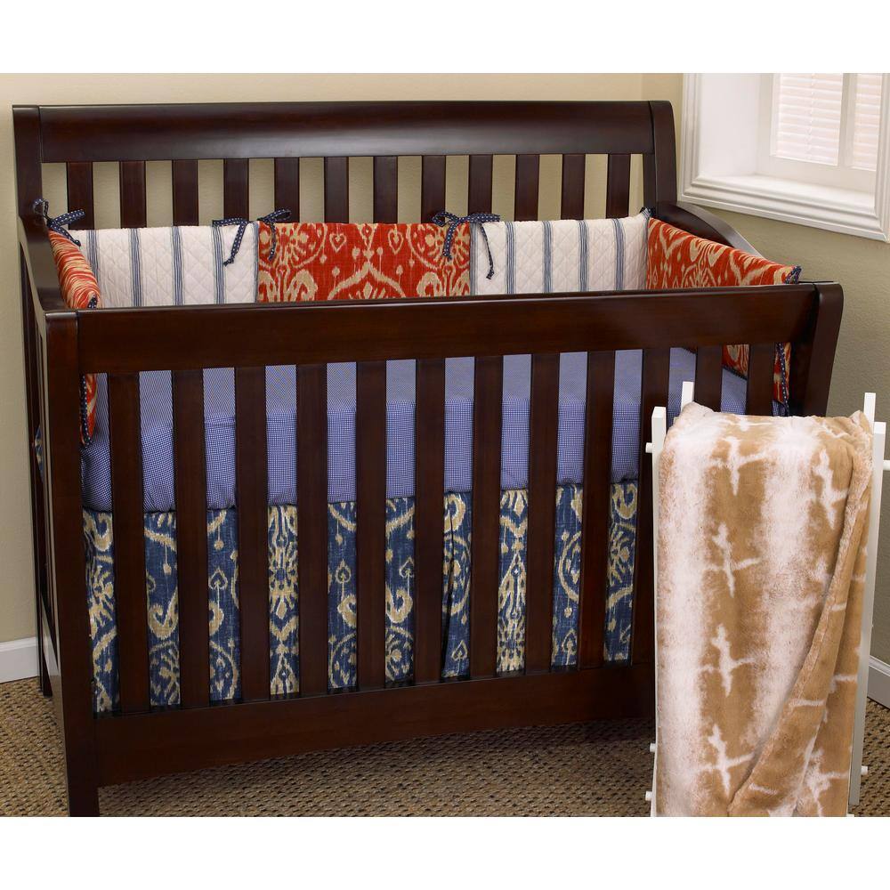 Cotton Tale Designs Sidekick Blue Check Cotton Fitted Baby Crib Sheet