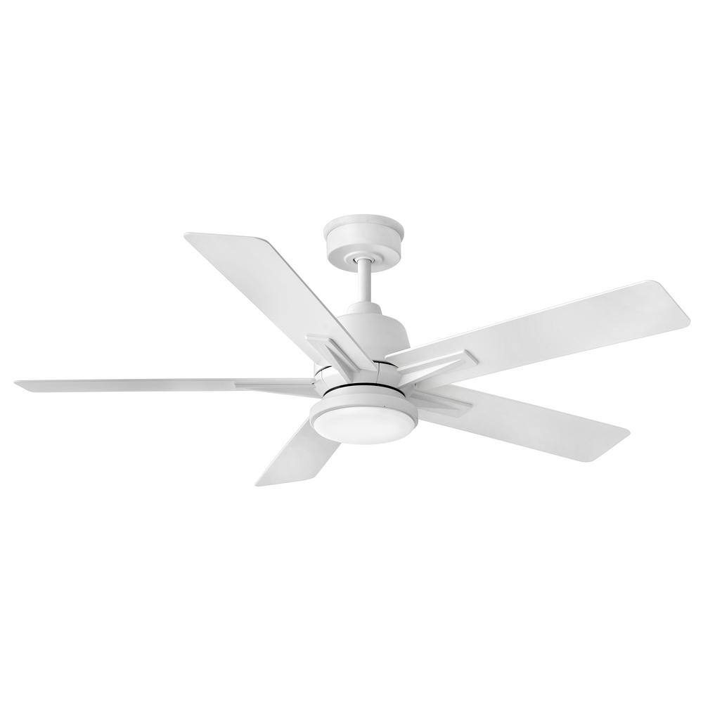 HINKLEY Alta 52.0 in. Indoor/Outdoor Integrated LED Matte White Ceiling Fan with Remote Control