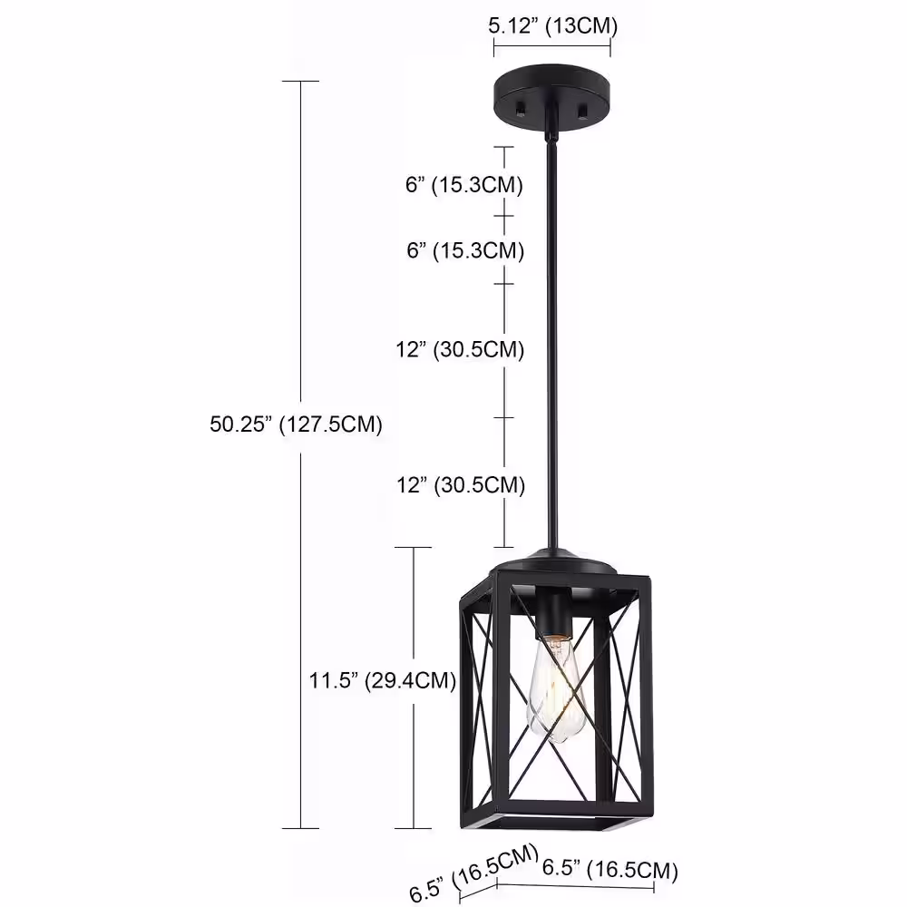 Hukoro Mousse 1-Light Cage Mini Pendant Light with Matte Black