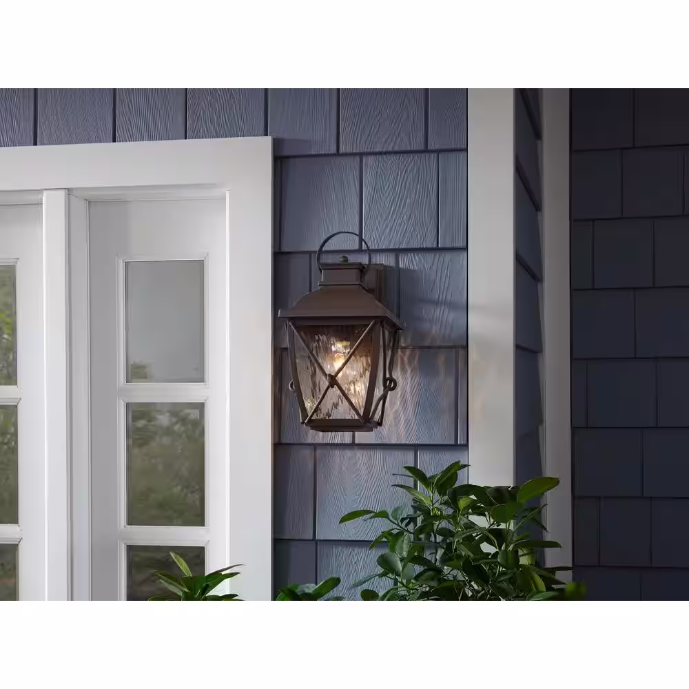 Home Decorators Collection Springbrook 15 in. Rustique 1-Light Outdoor Line Voltage Wall Sconce with No Bulb Included