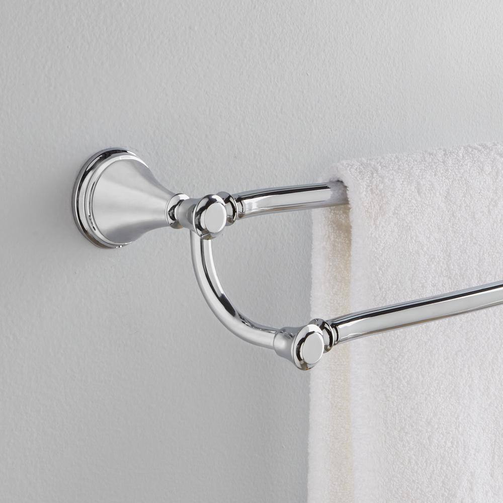Delta Cassidy 24 in. Wall Mount Double Towel Bar Bath Hardware Accessory in Polished Chrome