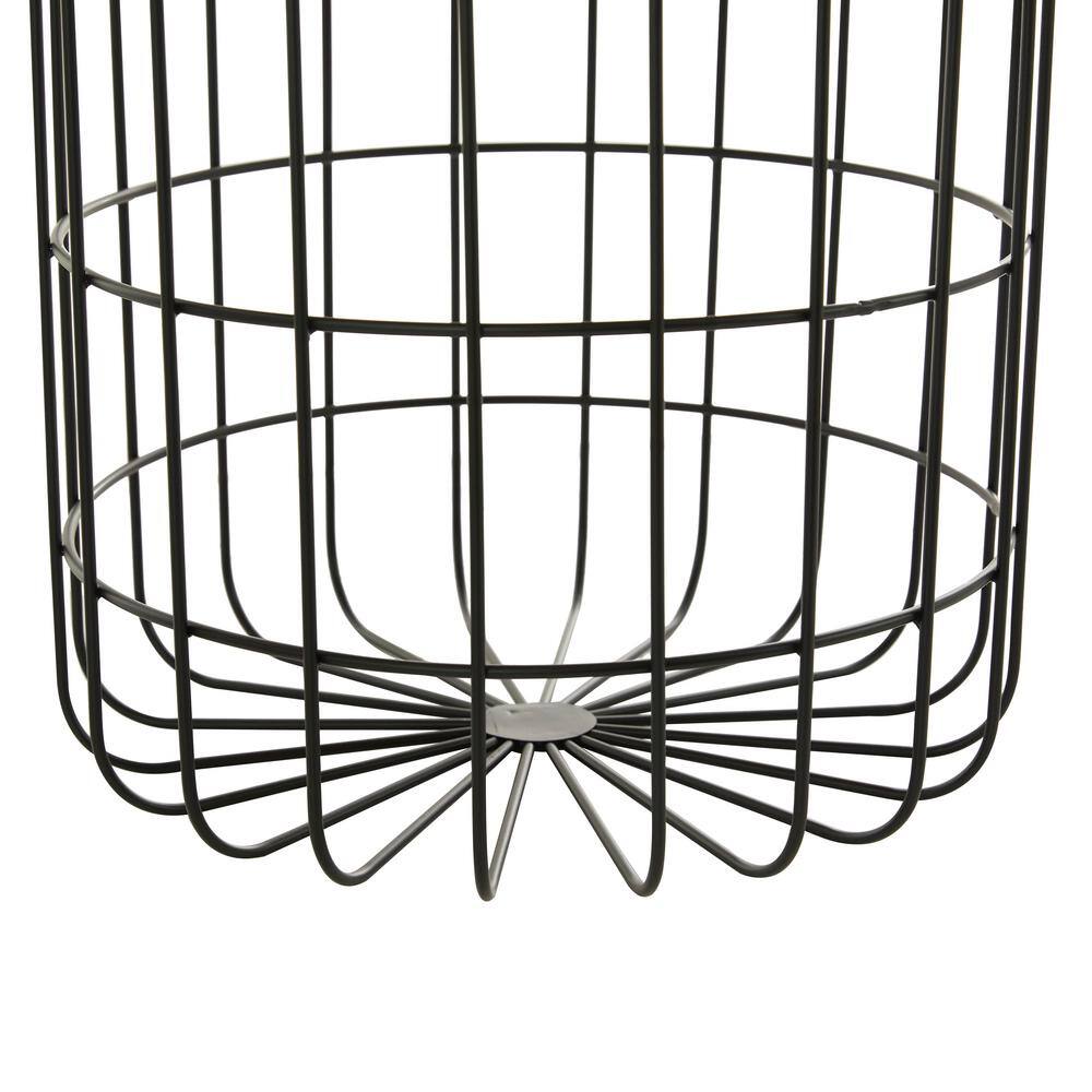 Litton Lane Metal Storage Basket with Wood Lids (Set of 2)