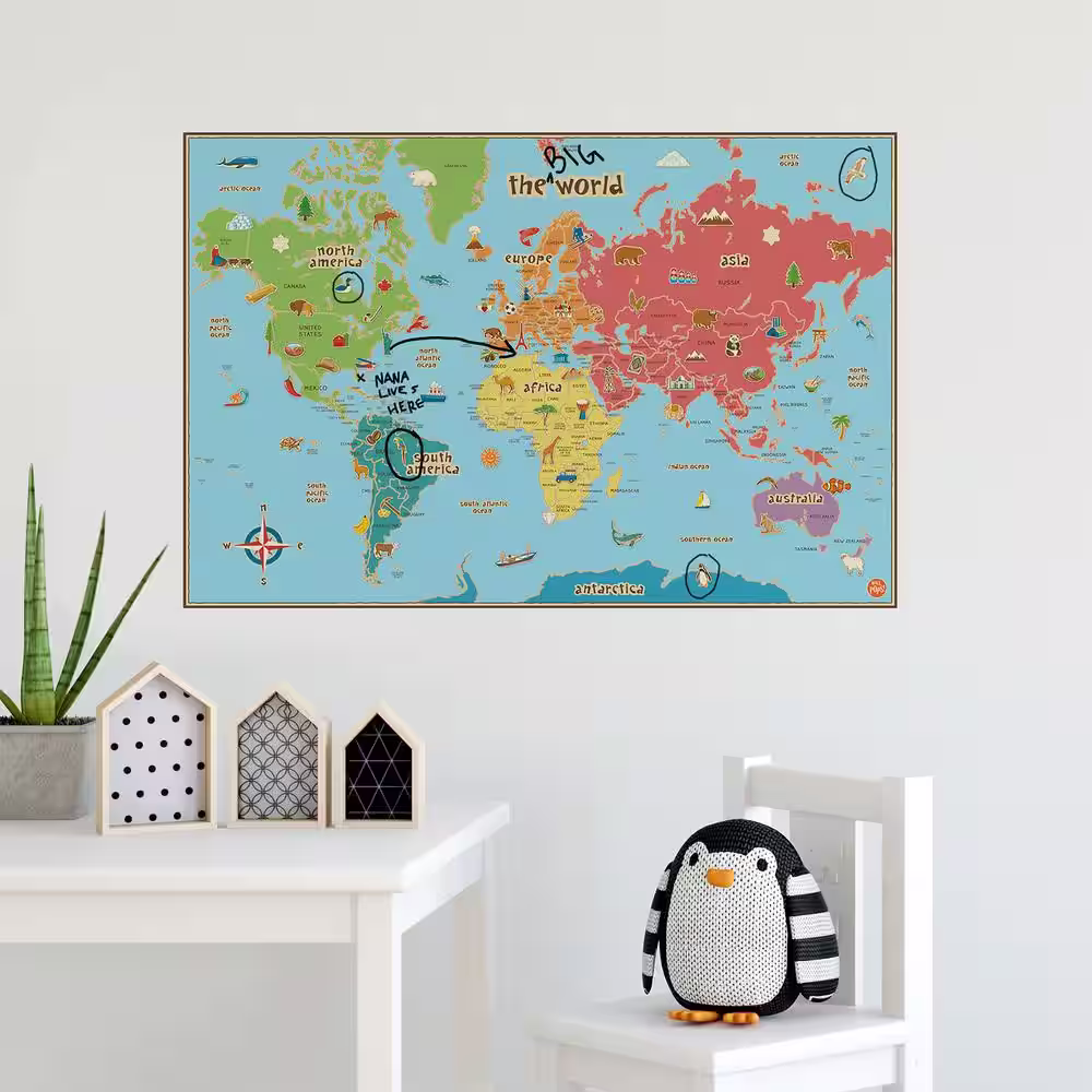 WallPops Kids World Map Wall Decal