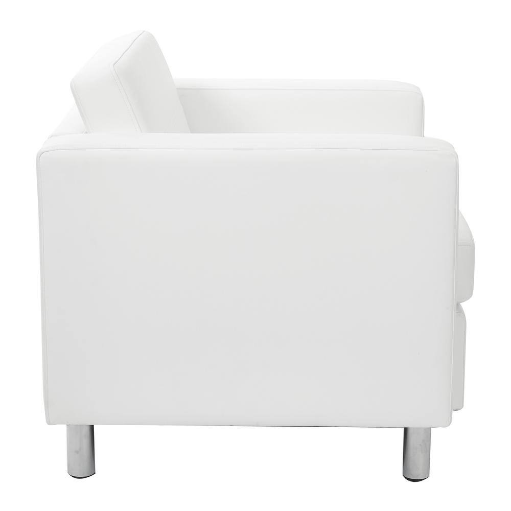 OSP Home Furnishings Pacific White Vinyl Accent Chair