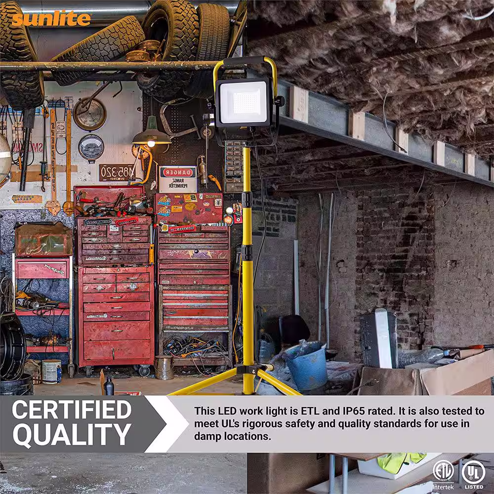 Sunlite Commercial 7,000 Lumen Outdoor 1 Head LED Standing Work Light, Cool White 4000K