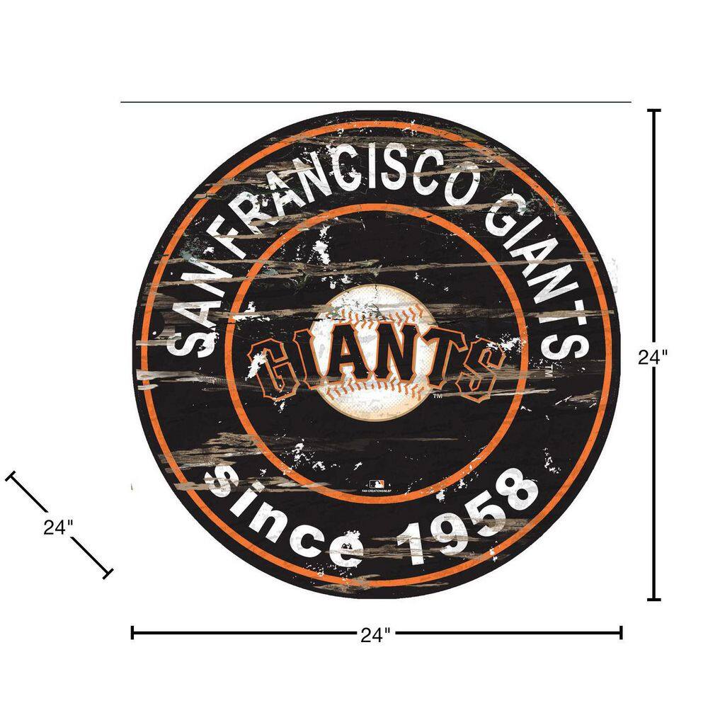 Fan Creations MLB San Francisco Giants 24 in. Distressed Wooden Wall Art Circle Sign