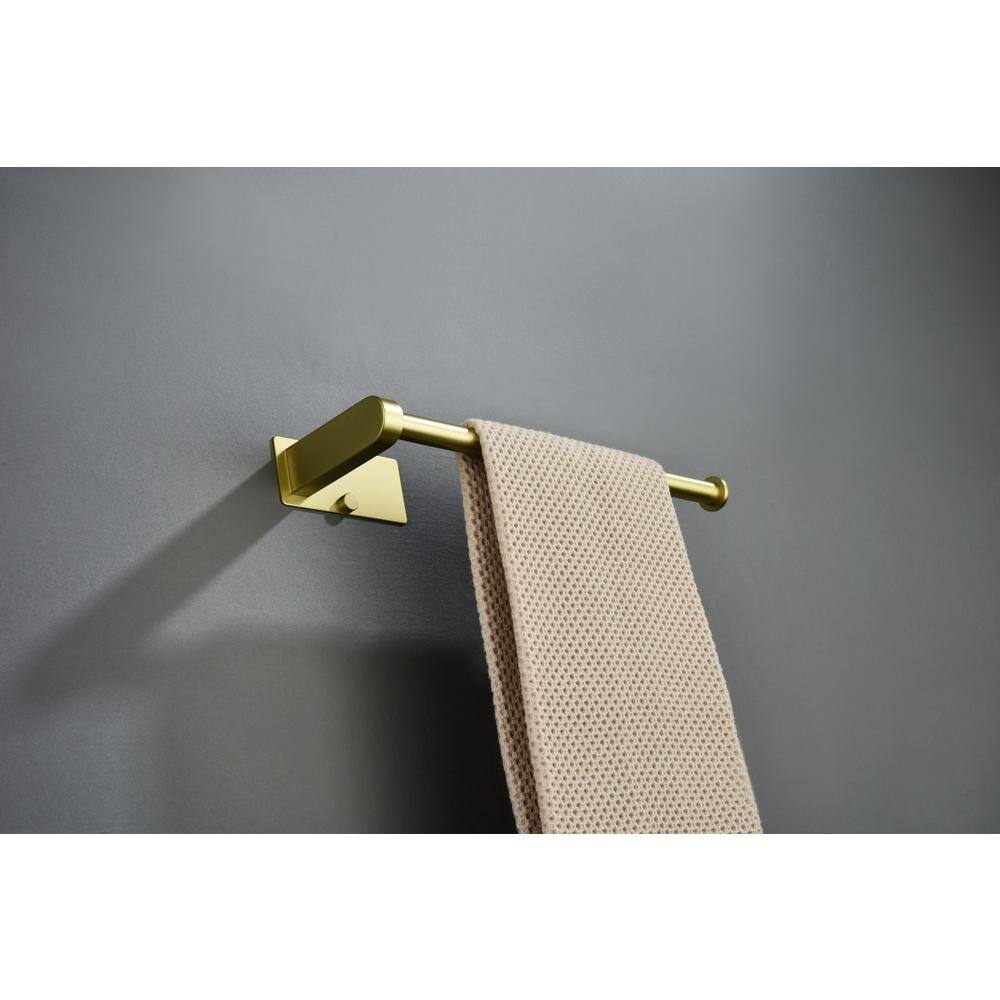 Aoibox 12 in. Wall Mount Paper Towel Holder Self Adhesive Kitchen Towel Holders in Brushed Gold for Organization (Pack of 2)