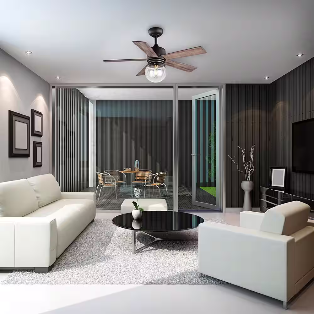 Home Decorators Collection Amelia 42 in. LED Indoor Bronze Downrod Ceiling Fan with Light Kit with Remote Control
