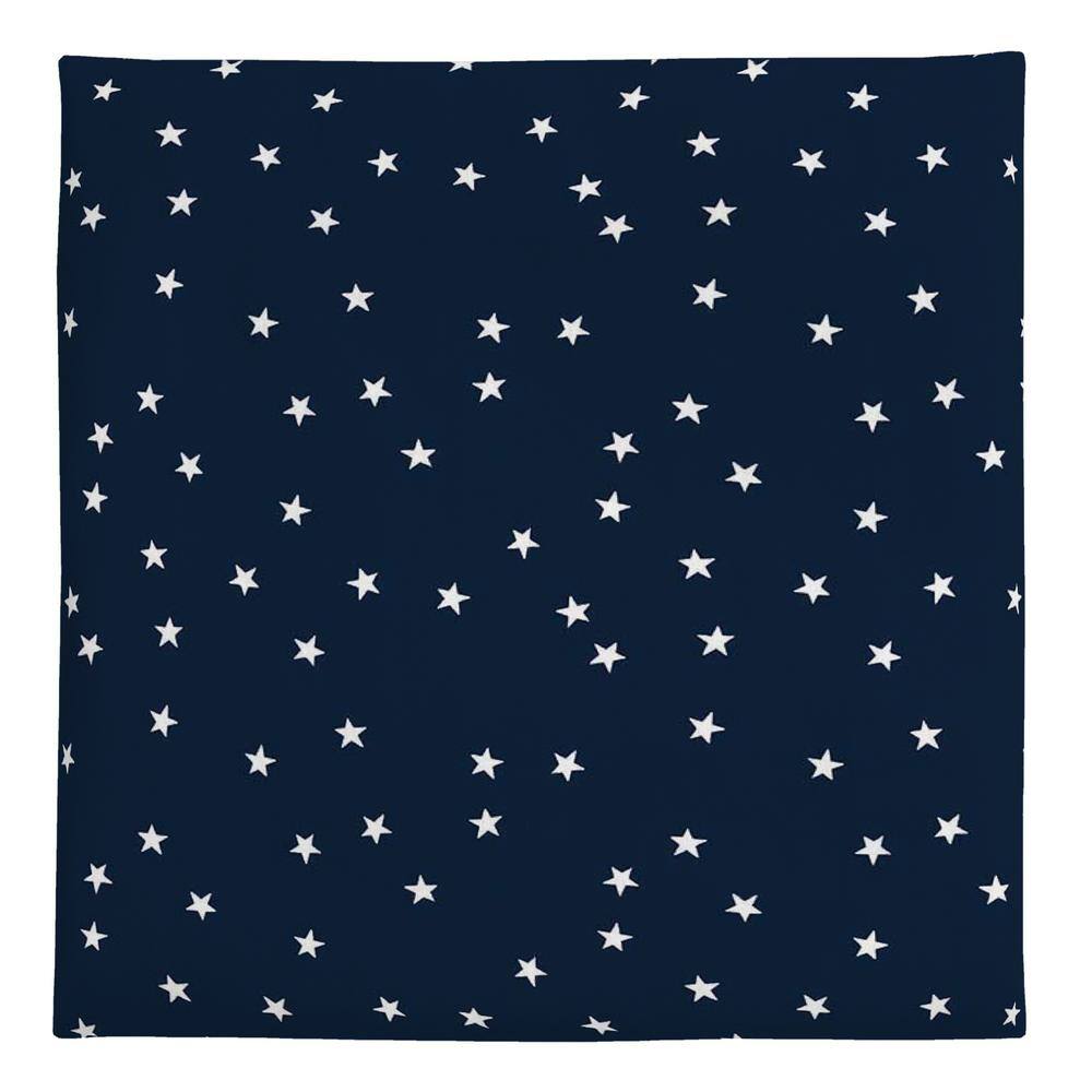 None Navy with White Stars 100% Cotton Sateen Fitted Crib Sheet