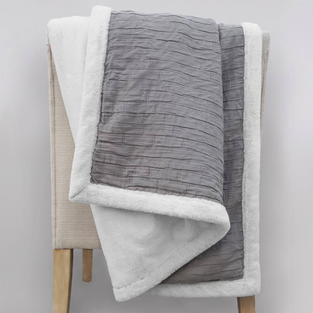 Allied Home Matelasse Reversible Gray Throw Blanket