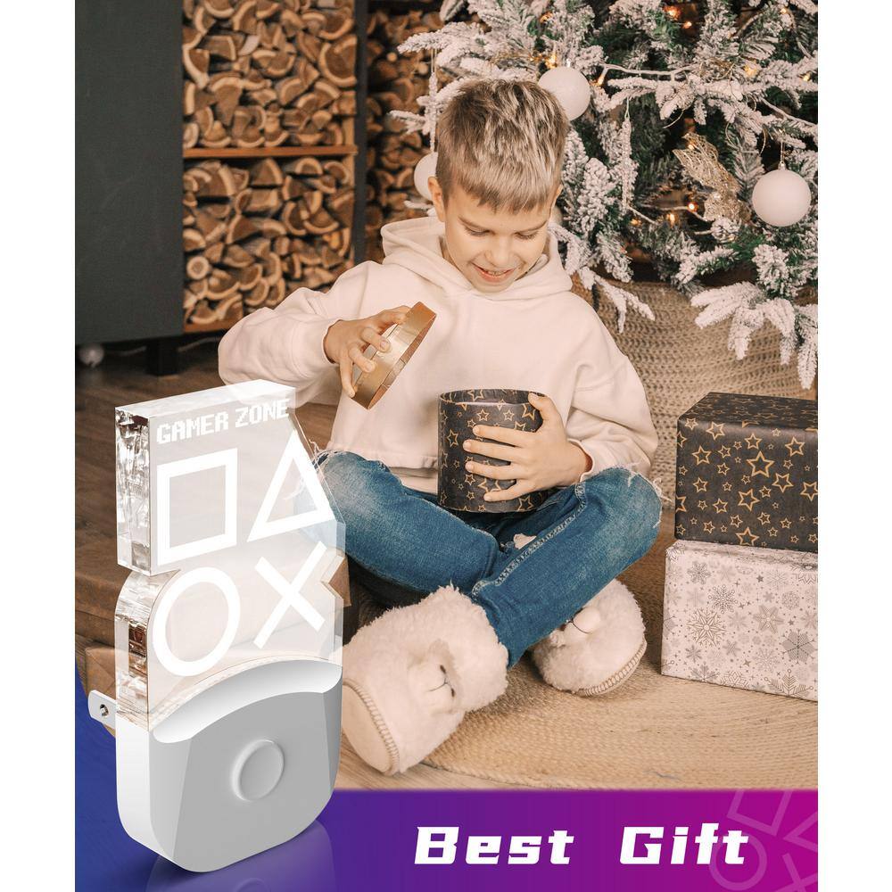 YANSUN 0.5 Wattage Multi-Color Changing Dusk to Dawn Integrated LED Game Night Light, White