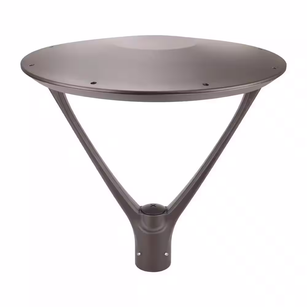 Viribright 100-Watt Equivalent Hardwired Dark Bronze Motion Sensing LED 25 in. Deck Post Light with Dimming Capabilities