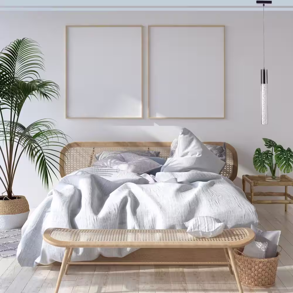 Finesse Decor 1-Light GU10 Chrome Sparkling Night Cylinder Large Crystal Pendant/Chandelier