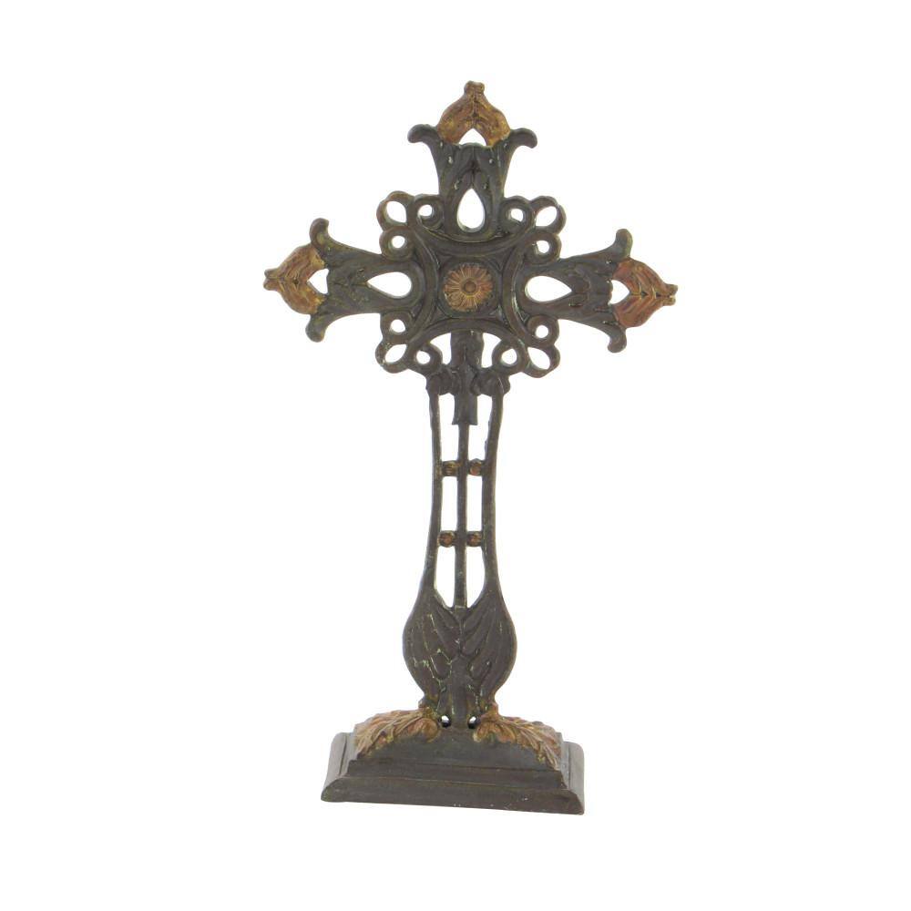 Litton Lane Copper Metal Cross Biblical Sculpture