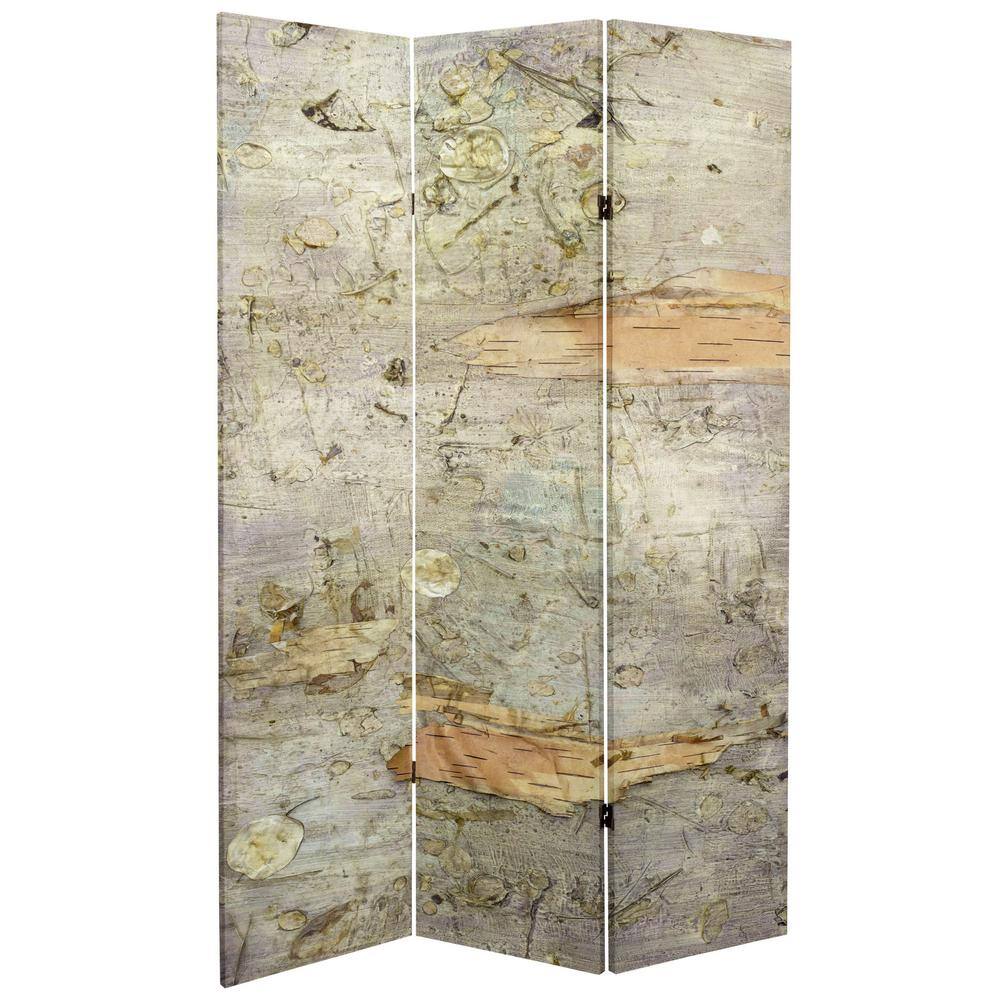 Oriental Furniture 6 ft. Pale Forest Printed 3-Panel Room Divider
