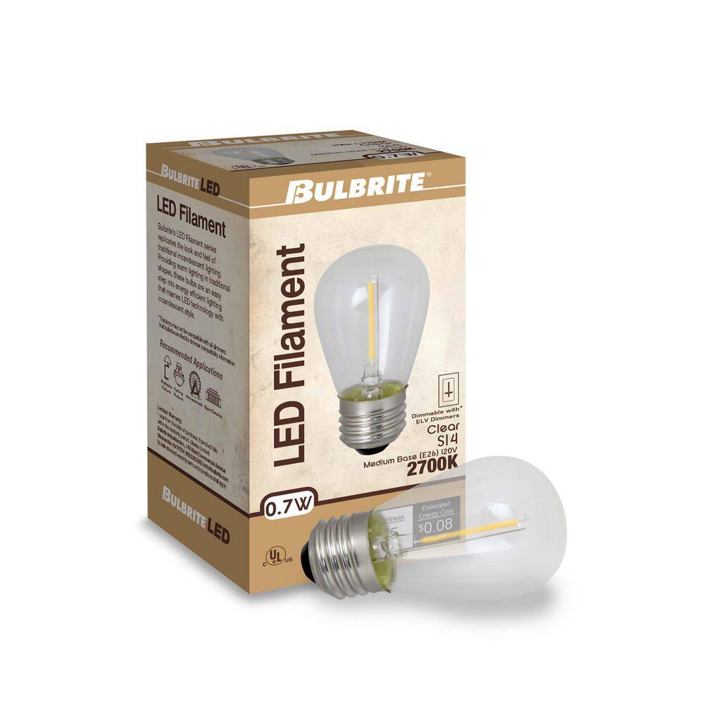 Bulbrite 11-Watt Equivalent S14 Clear Edison LED Light Bulb Warm White (6-Pack)