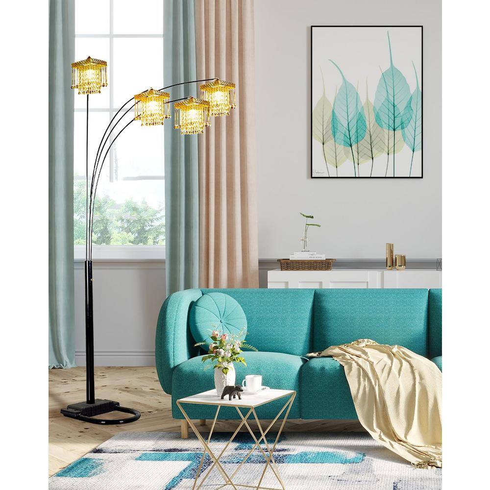 ORE International 84 in. Black 5-Arm Arch Floor Lamp