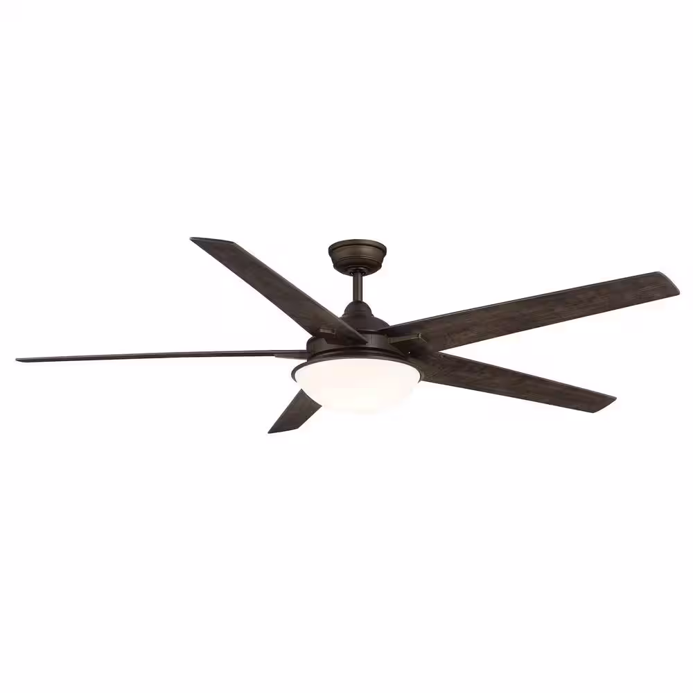 Hampton Bay Belvoy 70 in. Integrated LED Indoor Espresso Bronze Ceiling Fan with Light and Remote Control