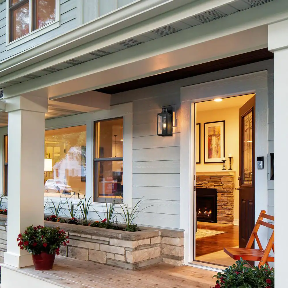 None 1-Light Matte Black Motion Sensing Dusk to Dawn Non-Solar Outdoor Wall Lantern Sconce with Clear Tempered Glass (2-Pack)