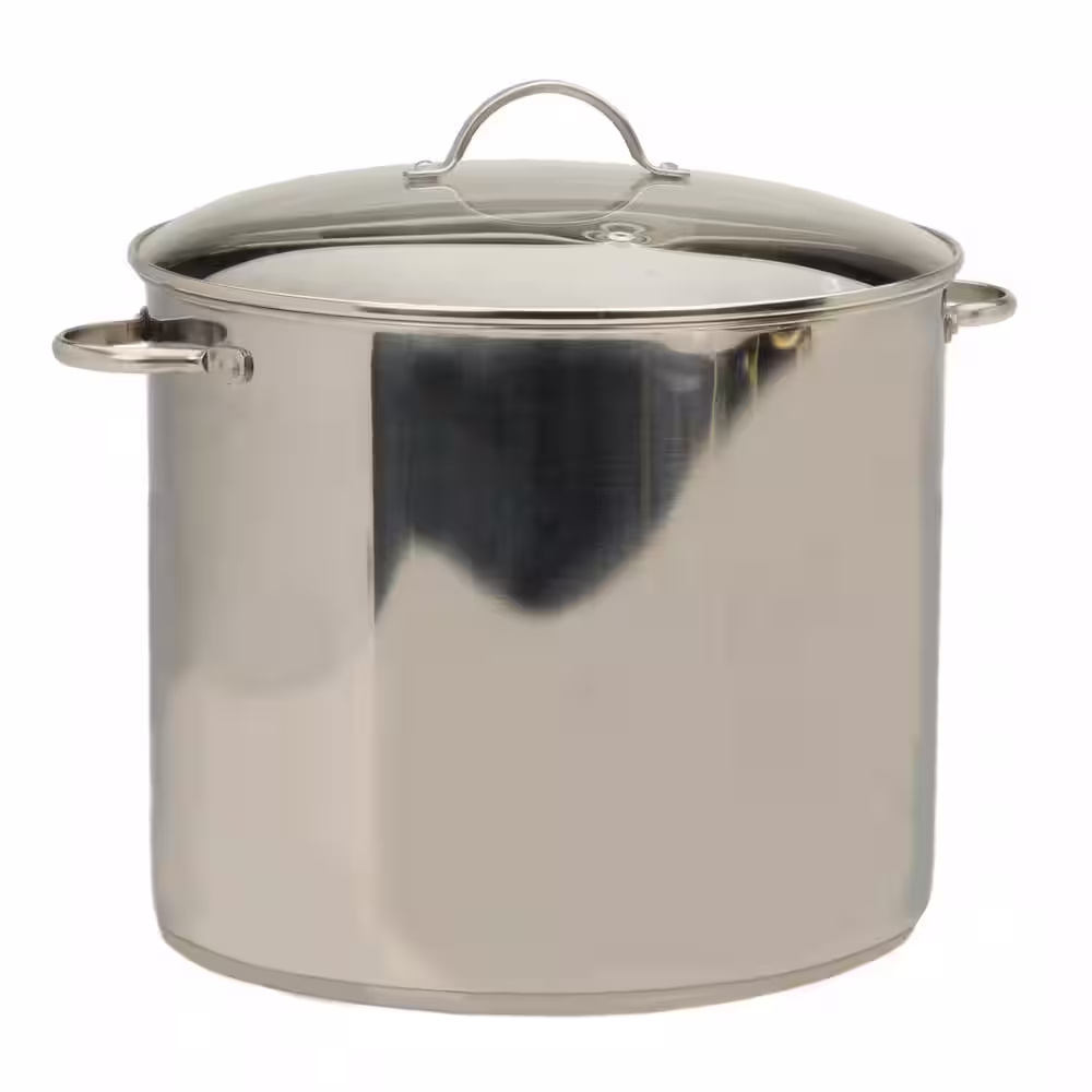 RSVP International Endurance 20 qt. Stainless Steel Canning & Preserving with Glass Lid