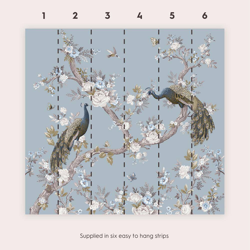 Laura Ashley Belvedere Pale Seaspray Unpasted Removable Mural