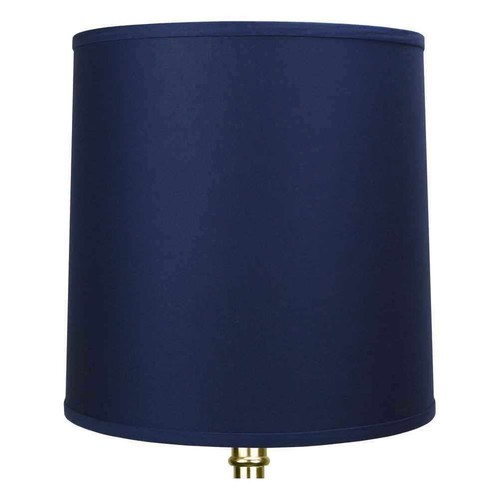 FenchelShades.com Fenchel Shades 14 in. Top Diameter x 15 in. Bottom Diameter x 15 in. Slant, Empire Lamp Shade - Linen Navy Blue