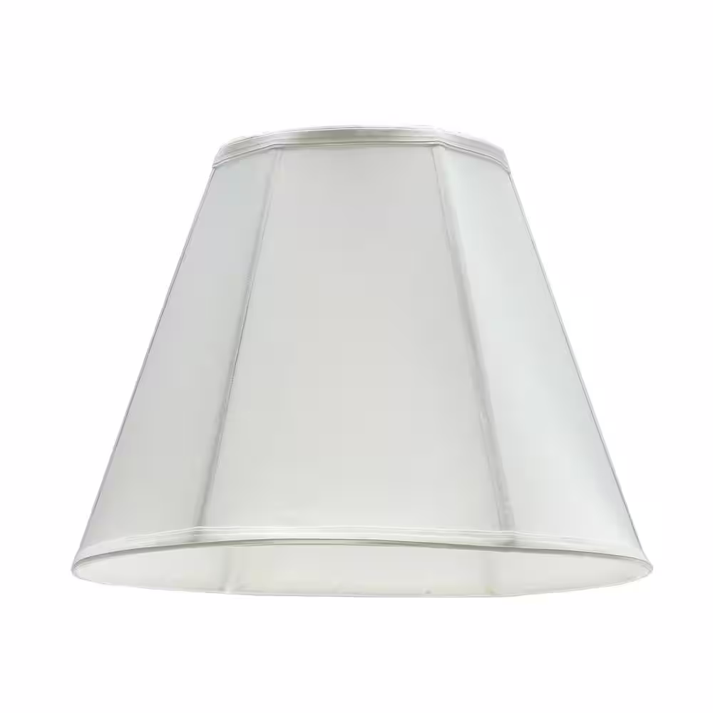Aspen Creative Corporation 14 in. x 11 in. Off White and Vertical Piping Hexagon Bell Lamp Shade