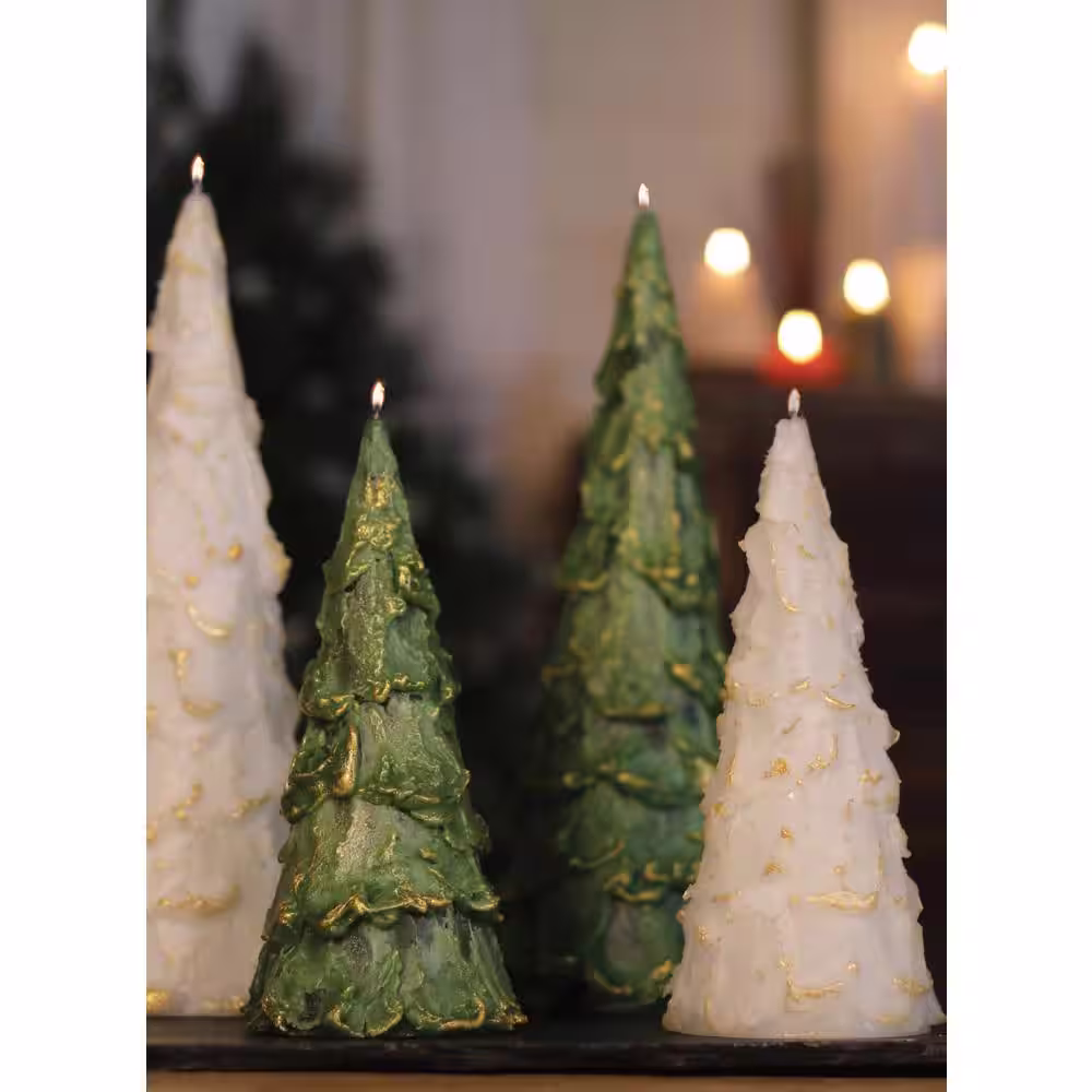 Vance Kitira 12.5 in. Rhapsody Tree Decorative Candle, White