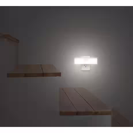None 3-Light Level High Output Daylight Deluxe Plug-In LED White Night Light with Automatic Dusk to Dawn