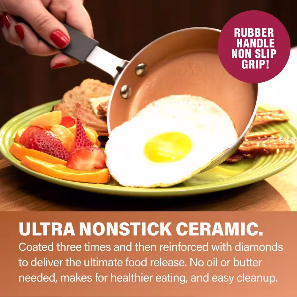 Gotham Steel Hammered Copper 5.5 Inch Aluminum Non-Stick Ti-Ceramic Fry Pan