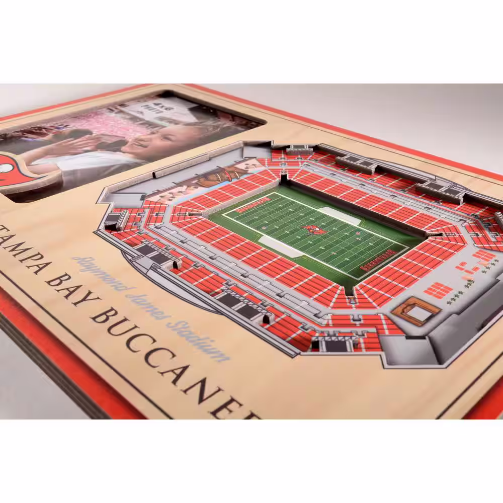 YouTheFan NFL Tampa Bay Buccaneers Team Colored 3D StadiumView with 4 in. x 6 in. Picture Frame