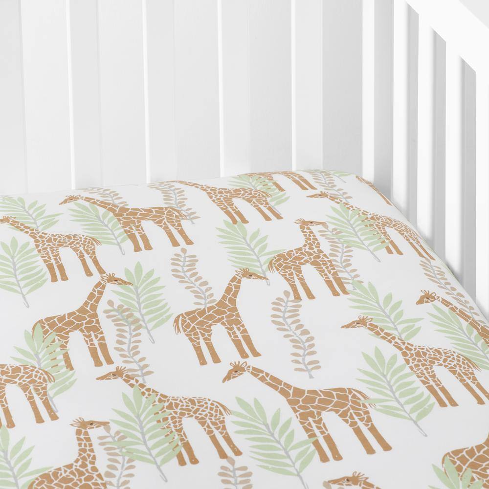 The Company Store Company Kid's Giraffe Play Multi Organic Cotton Percale Crib Sheet