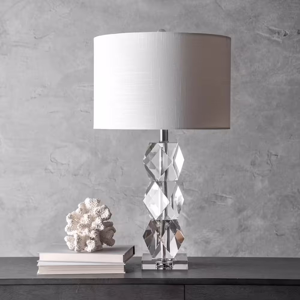 nuLOOM Elizabeth 27 in. Clear Glam Table Lamp, Dimmable